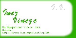 inez vincze business card